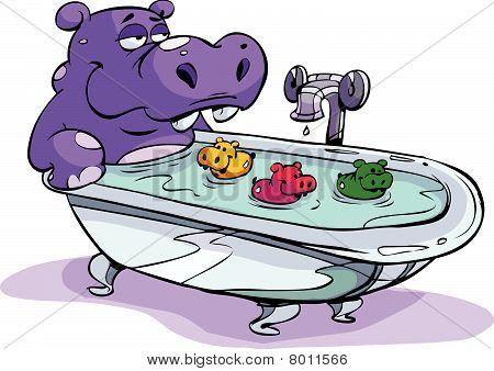 hippo in bath