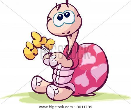 Pink turtle en amor