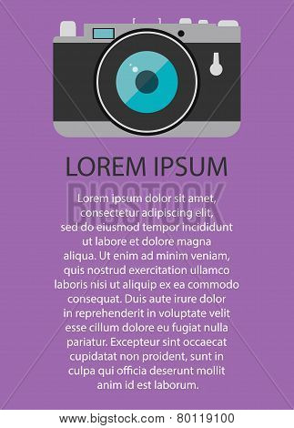 Vintage rangefinder film camera. Vector illustration EPS10