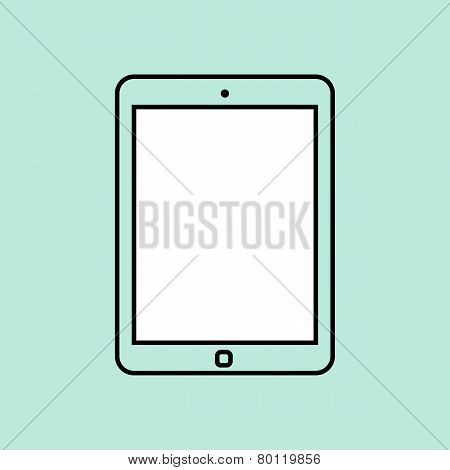 tablet computer design template element for web and mobile applications. Stroke thin line flat minim
