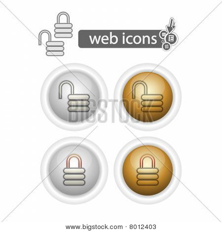 Ronde van Web Icons-vergrendelen en ontgrendelen
