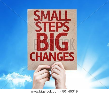 Small Steps Big Changes card with a beautiful day