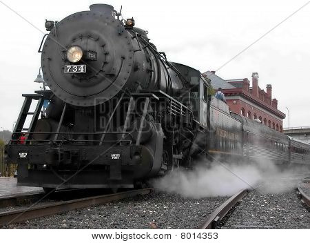 Motore a vapore Thunder Mountain alla stazione