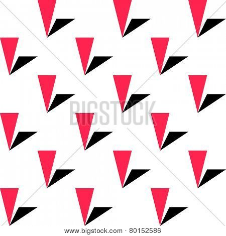 Seamless Triangle Pattern. Vector Red and Black Background