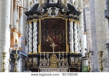 Interiors of Saint Nicholas' Church, Ghent, Belgium