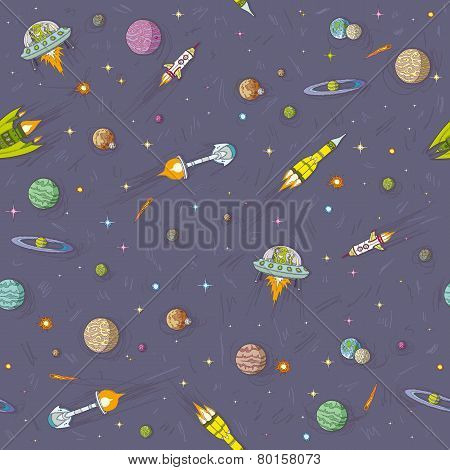 Space Seamless Pattern