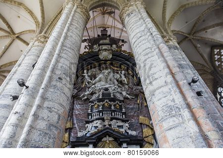 Interiors of Saint Nicholas' Church, Ghent, Belgium