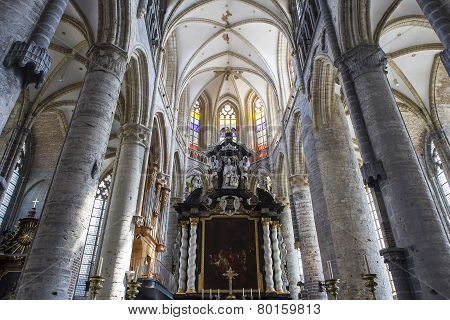 Interiors of Saint Nicholas' Church, Ghent, Belgium