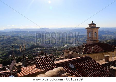 view of the mountain district in San Marino