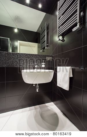 Modern Black Tiled Bathroom