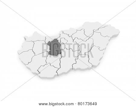 Map of Fejer. Hungary. 3d