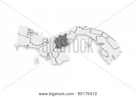 Map of Cocle. Panama. 3d