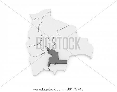 Map of Chuquisaca. Bolivia. 3d