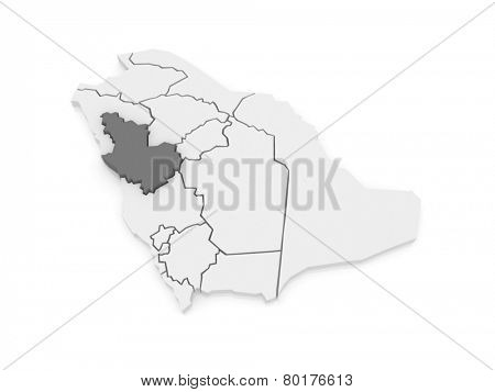 Map of El Madina. Saudi Arabia. 3d