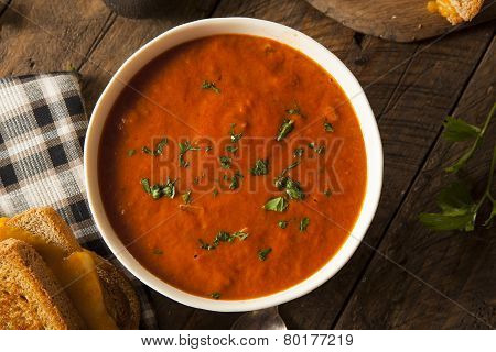 Homemade Tomato Soup With Grilled Cheese