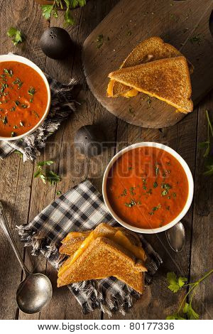 Homemade Grilled Cheese With Tomato Soup