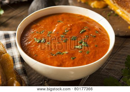 Homemade Tomato Soup With Grilled Cheese