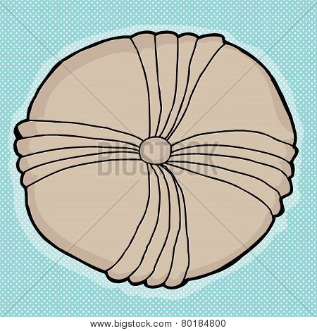 Echinoderm Fossil Over Blue