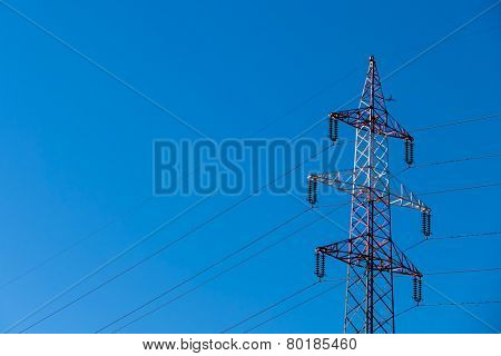pylon red and white, a symbol of power, power, electromagnetic