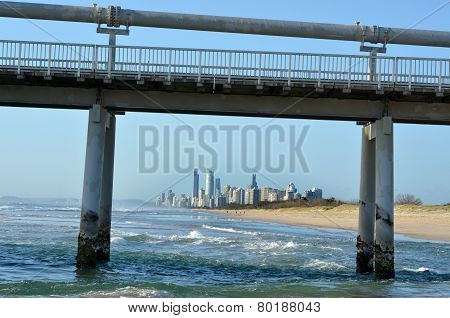 Gold Coast Pier At The Spit -queensland Australia