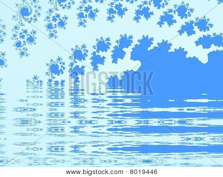 bleg cave og spejl søen abstrakt