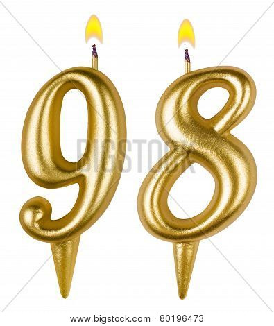 Birthday Candles Number Ninety Eight