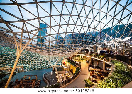 Warsaw, Poland - November 01, 2014: Shopping center Golden Terraces one of the most popular and visited shopping centers in Warsaw.