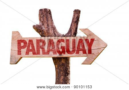 Paraguay wooden sign isolated on white background
