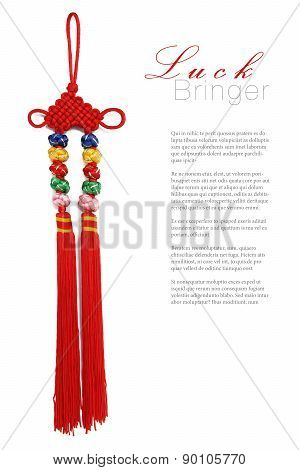 Red Chinese silk knot