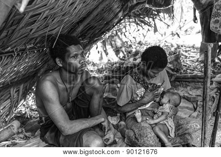 Pattalung, Thailand - Mar 28 , 2015 : The Negrito Of Thailand. They Are A Saa-gai Tribe Who Live Pea