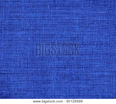 Cerulean blue color burlap texture background
