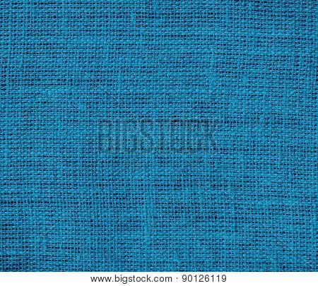 Cerulean color burlap texture background