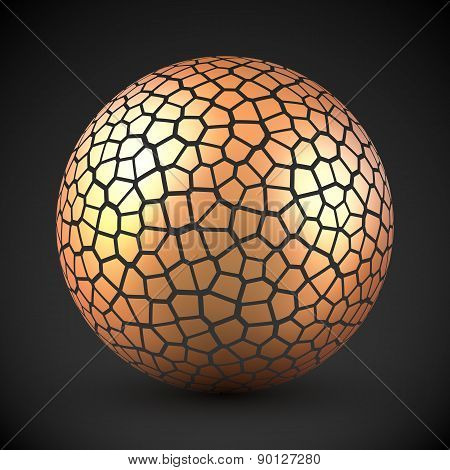 Abstract cracked vector sphere