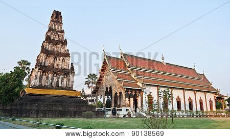 Ancient Wat Cham Thewi Temple, Landmark Of Lamphun Thailand