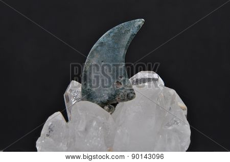 Moss Agate On Rock Crystal