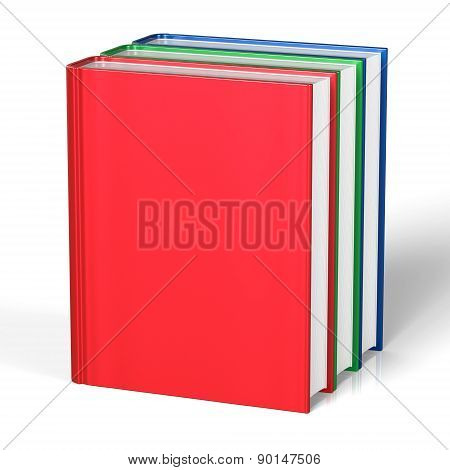 Blank Books Three Red Green Blue Cover Standing Empty