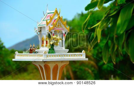Outdoor spirit house in Koh Samui, Thailand