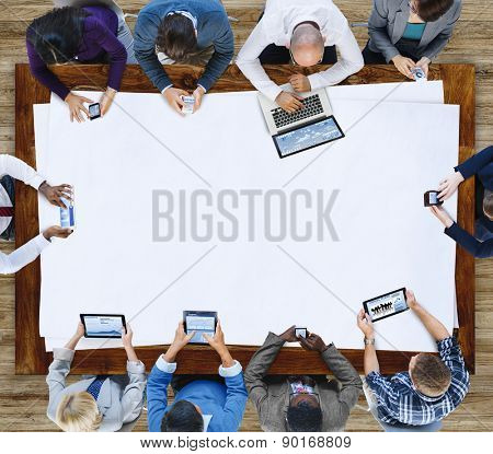 Business Team Meeting Communication Statistics Concept