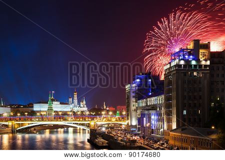 Victory Day Fireworks, Moscow, Russia