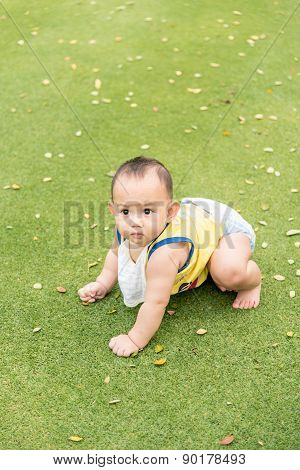 baby playing crawling
