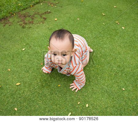 baby playing crawling