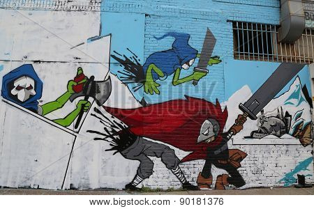 Mural art at East Williamsburg in Brooklyn