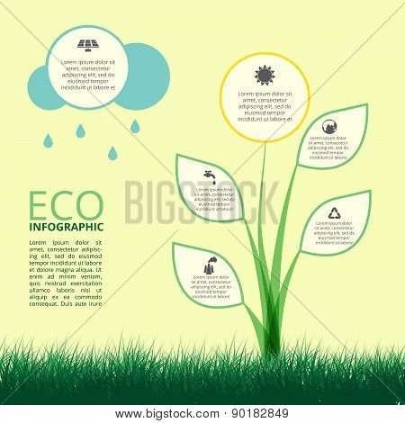 Infographic Of Ecology, Concept Design With Plant