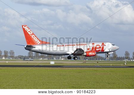 Amsterdam Airport Schiphol - Boeing 737 Of Jet2 Lands