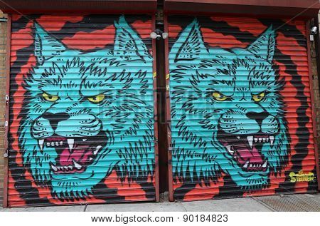 Mural art at East Williamsburg in Brooklyn