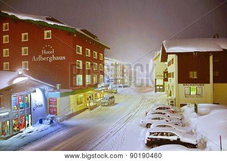 Night In Lech Zurs Ski Resort