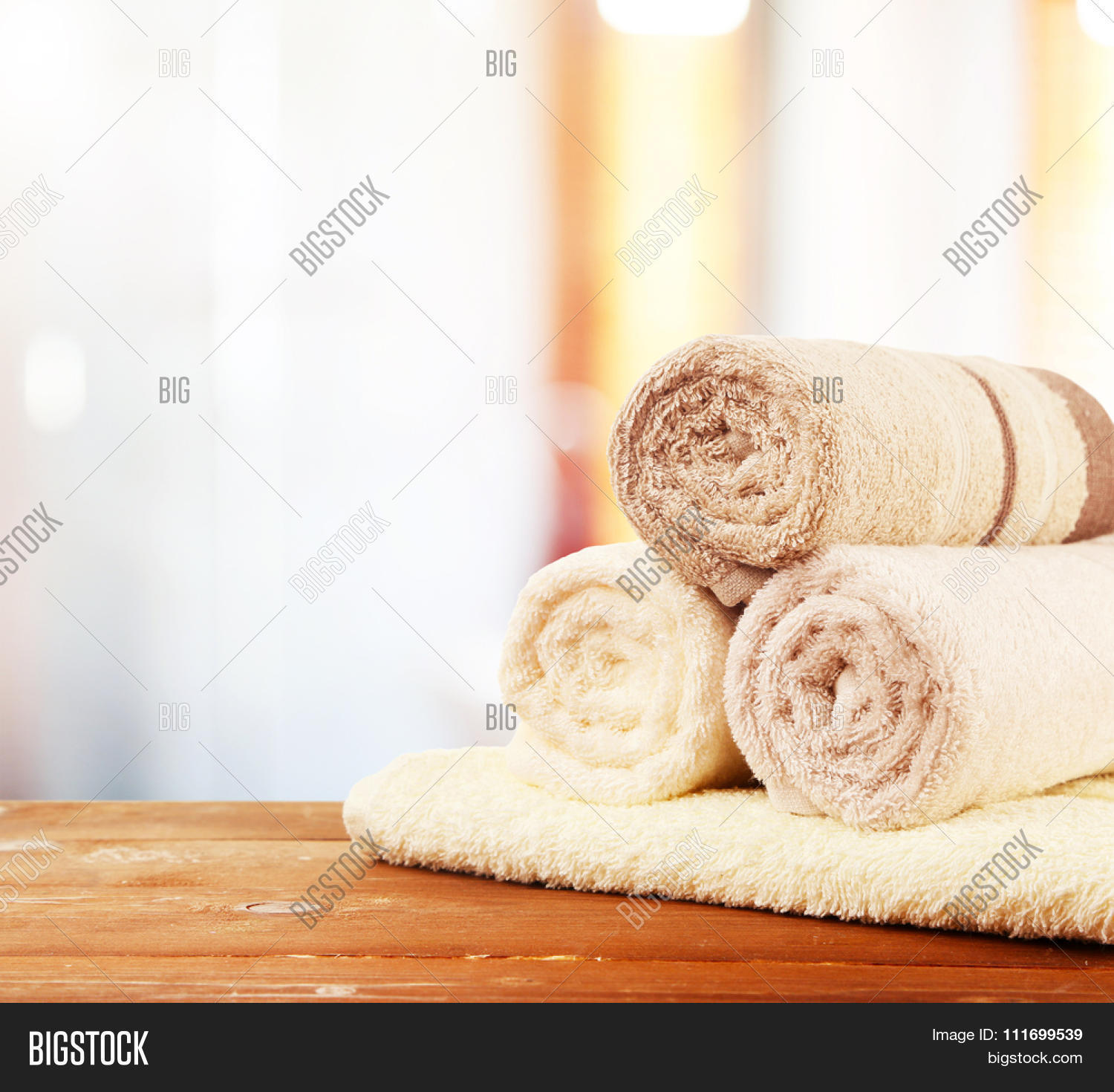 Rolled Bath Towels On Image & Photo (Free Trial) Bigstock