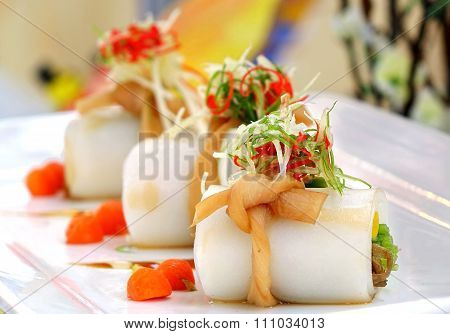 Traditional Chinese Hakka Rice Noodle Roll