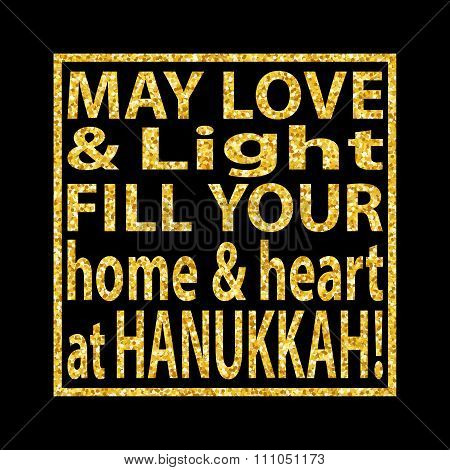 Hanukkah Quote Golden Glitter Background 3