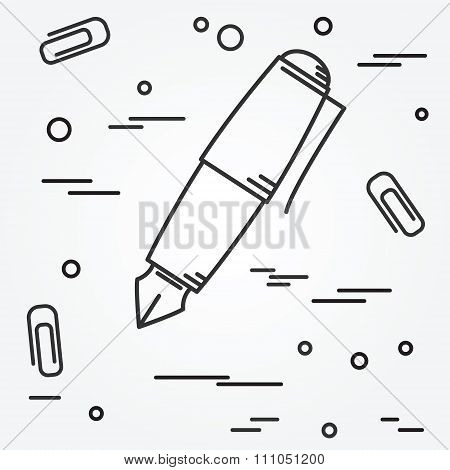 Fountain Pen Icon. Fountain Pen Icon Vector. Fountain Pen Icon Drawing. Fountain Pen Icon Image. Fou